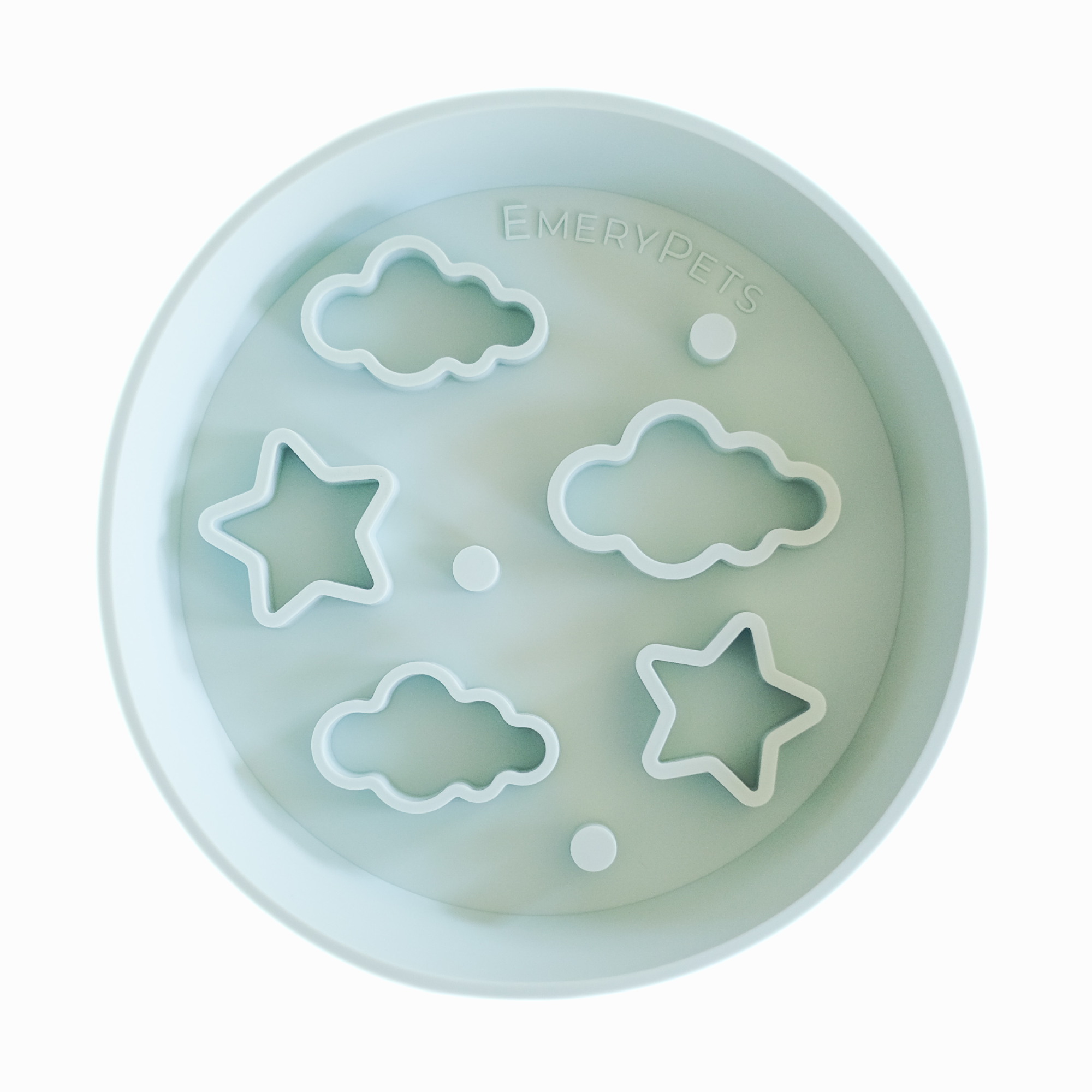 Star + Cloud Slow Feeder Bowls (Blue)