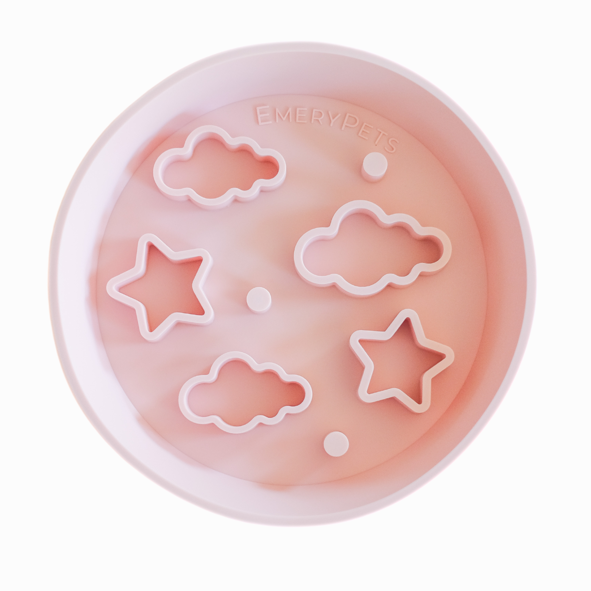Star + Cloud Slow Feeder Bowls (Pink)