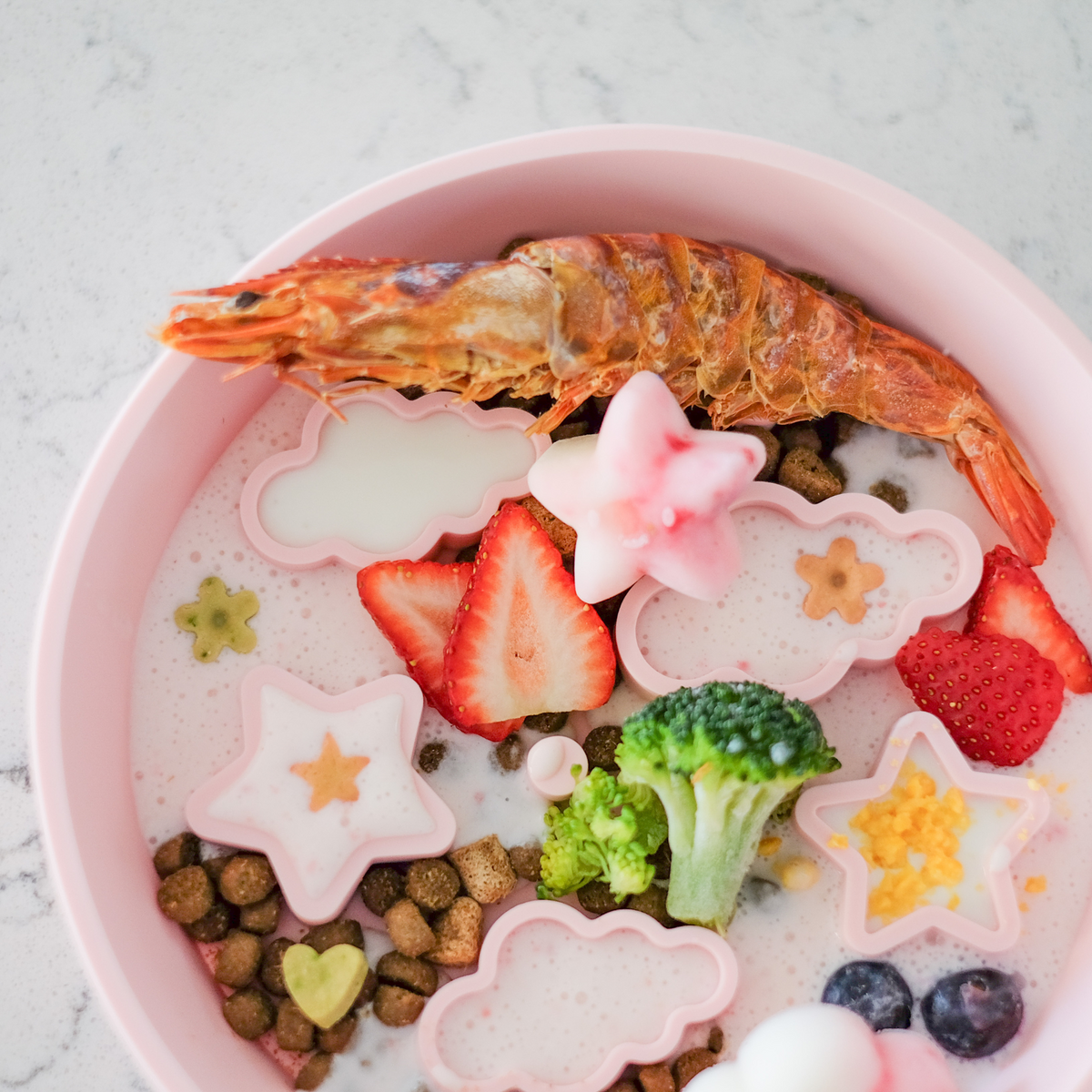 Star + Cloud Slow Feeder Bowls (Pink) — photo 3
