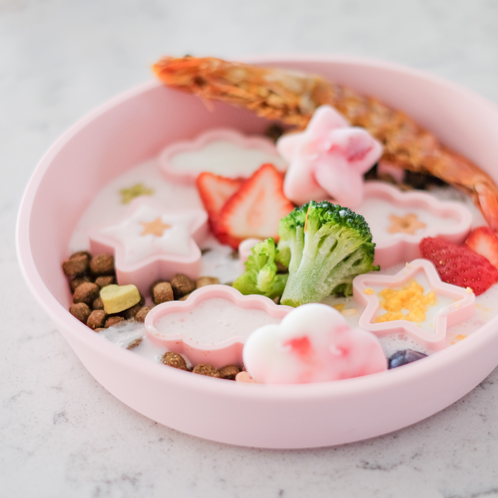 Star + Cloud Slow Feeder Bowls (Pink)