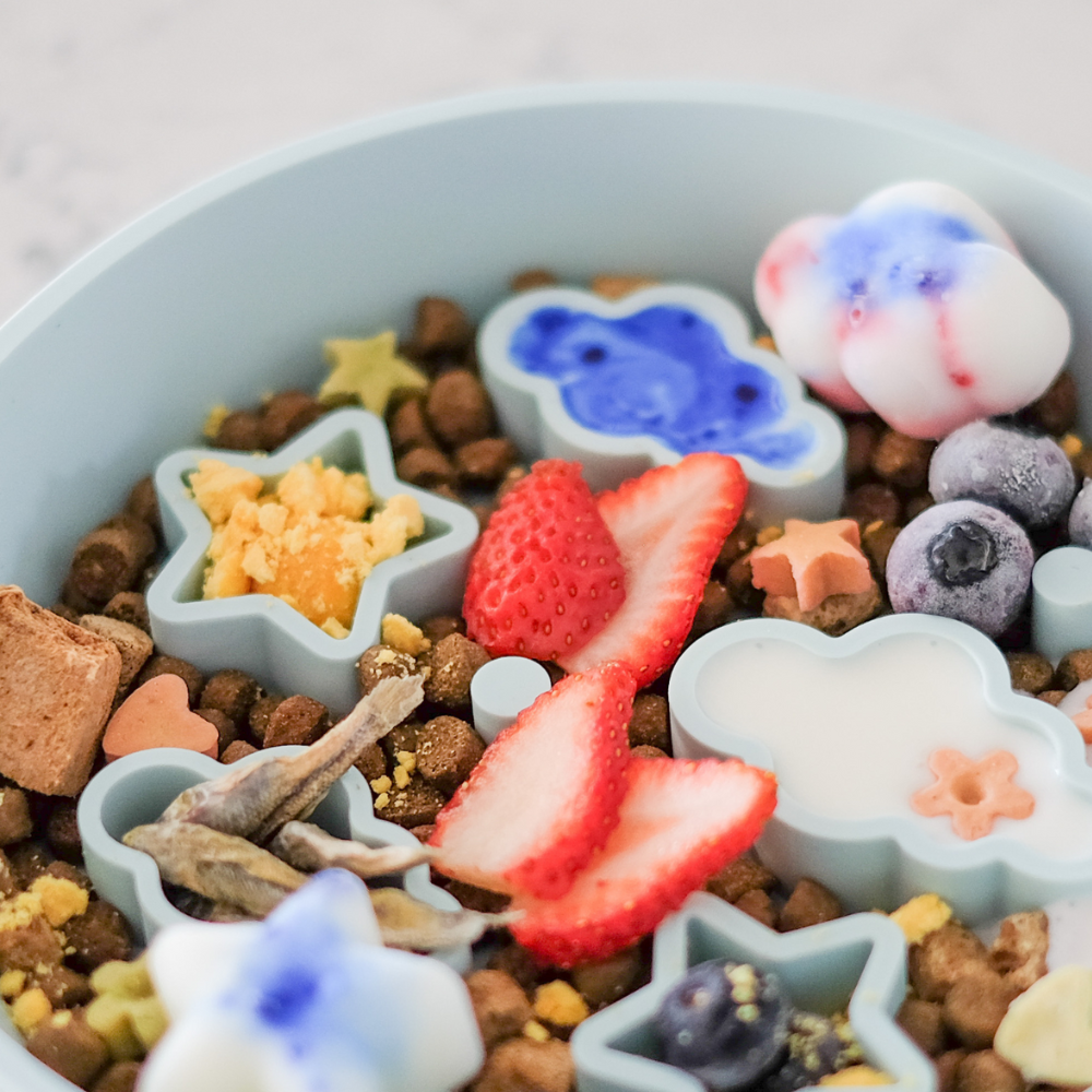 Star + Cloud Slow Feeder Bowls (Blue)