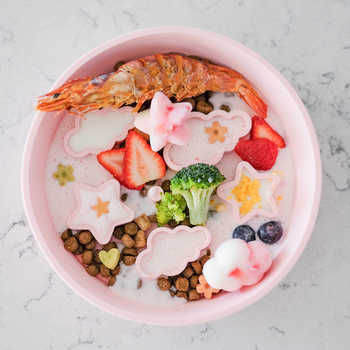 Star + Cloud Slow Feeder Bowls (Pink) — photo 1