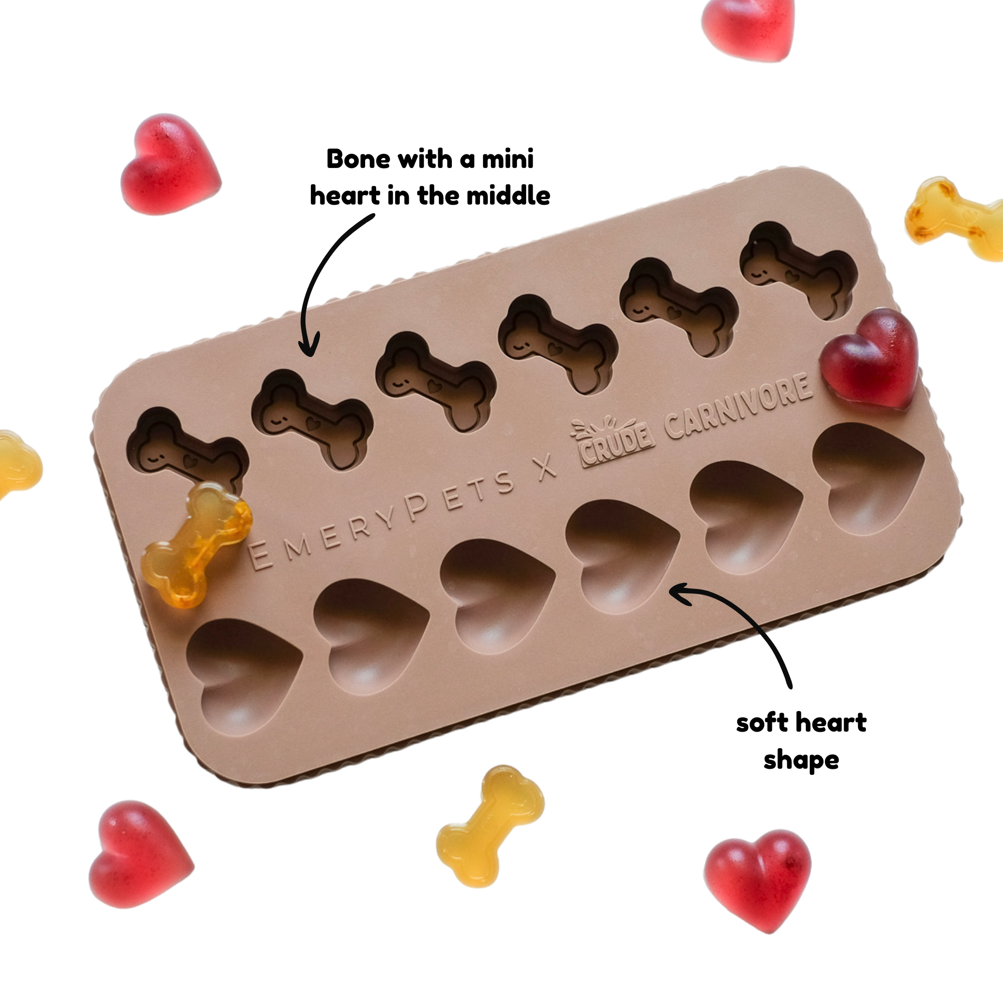Heart + Bone Treat Mold (EmeryPets x Crude Carnivore)