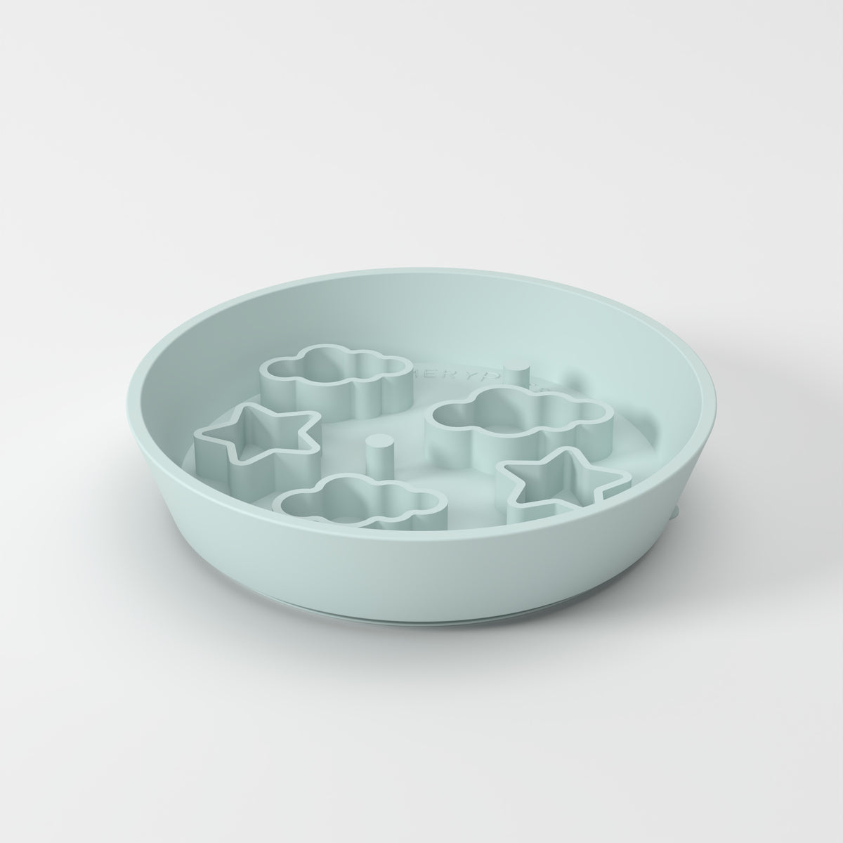 Medium Blue Star + Cloud slow feeder bowl, studio hero view