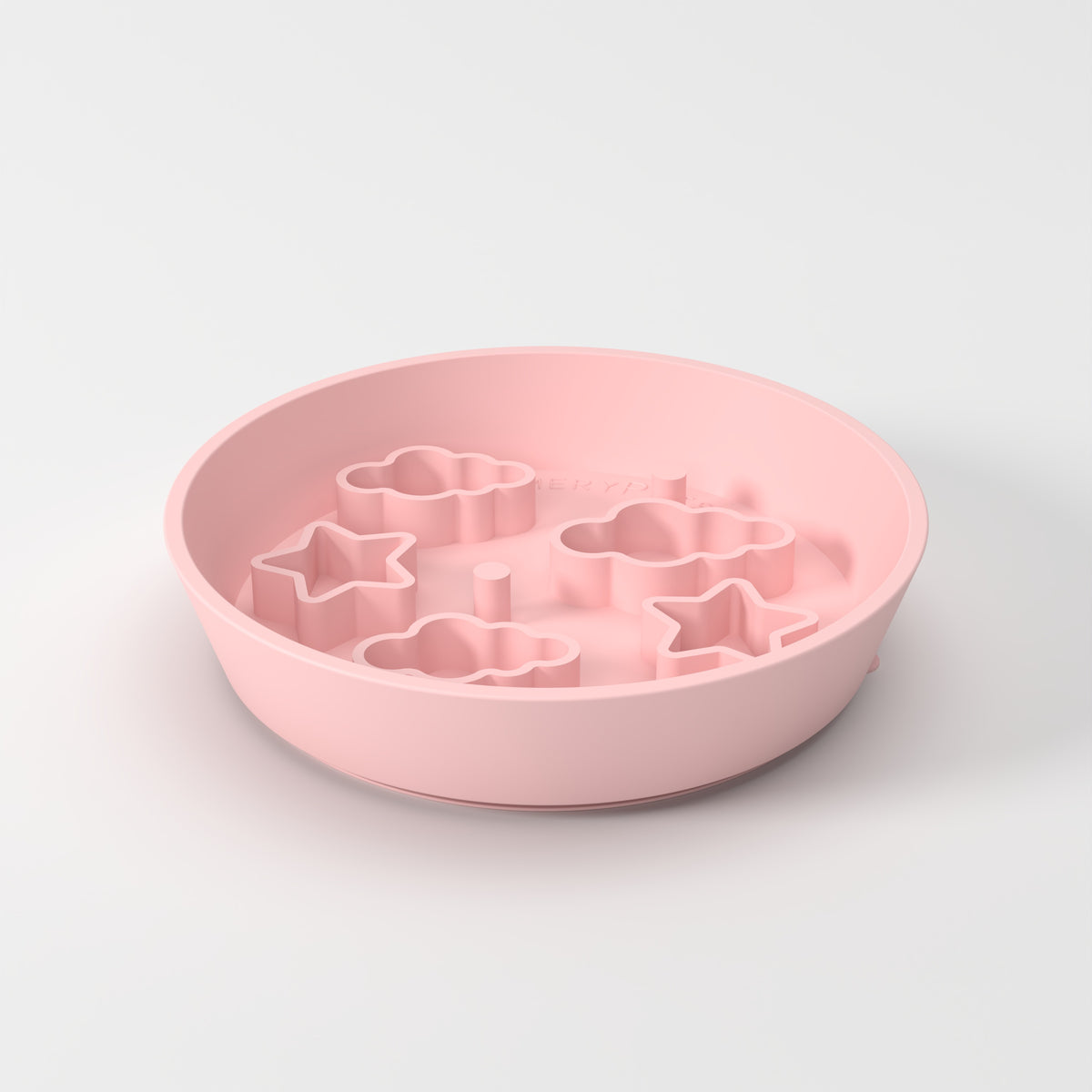 Medium Pink Star + Cloud slow feeder bowl, studio hero view