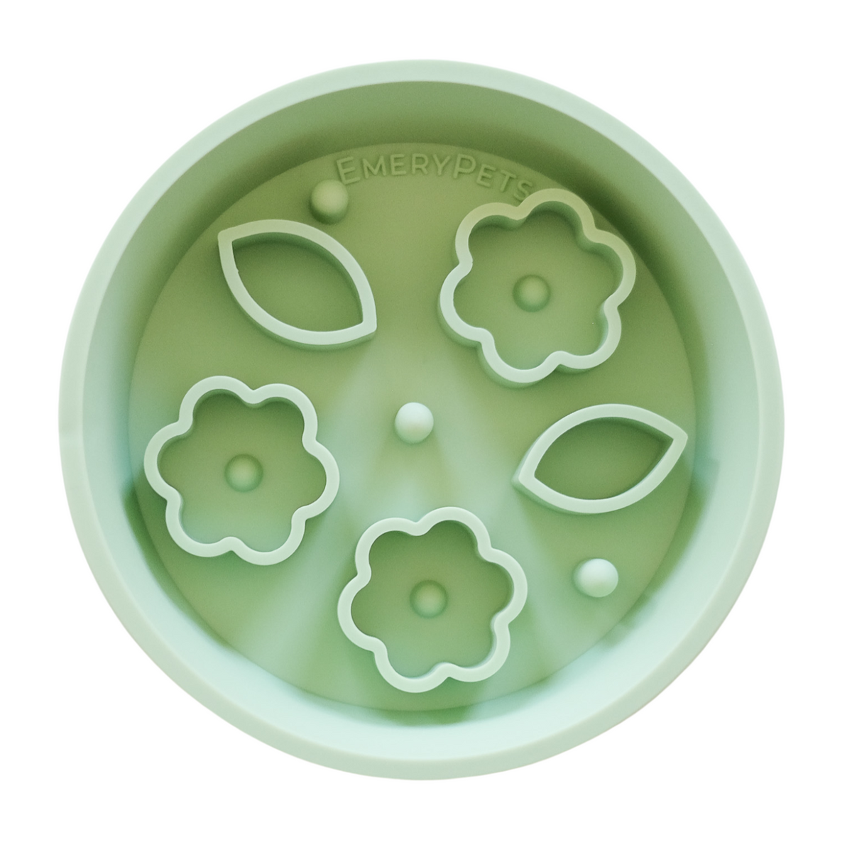 Flower + Leaf Slow Feeder Bowls (Green) — photo 5