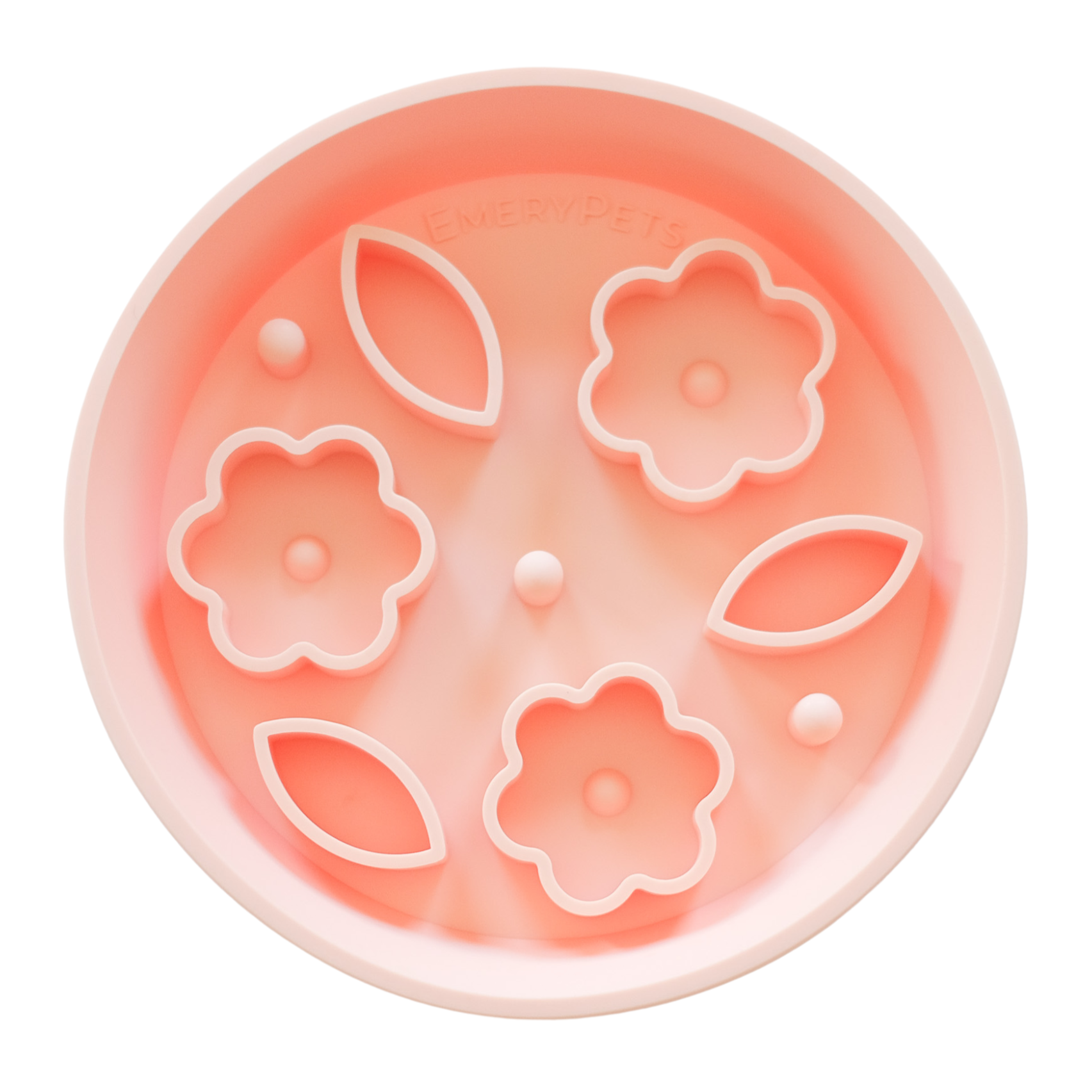 Flower + Leaf Slow Feeder Bowls (Peach)