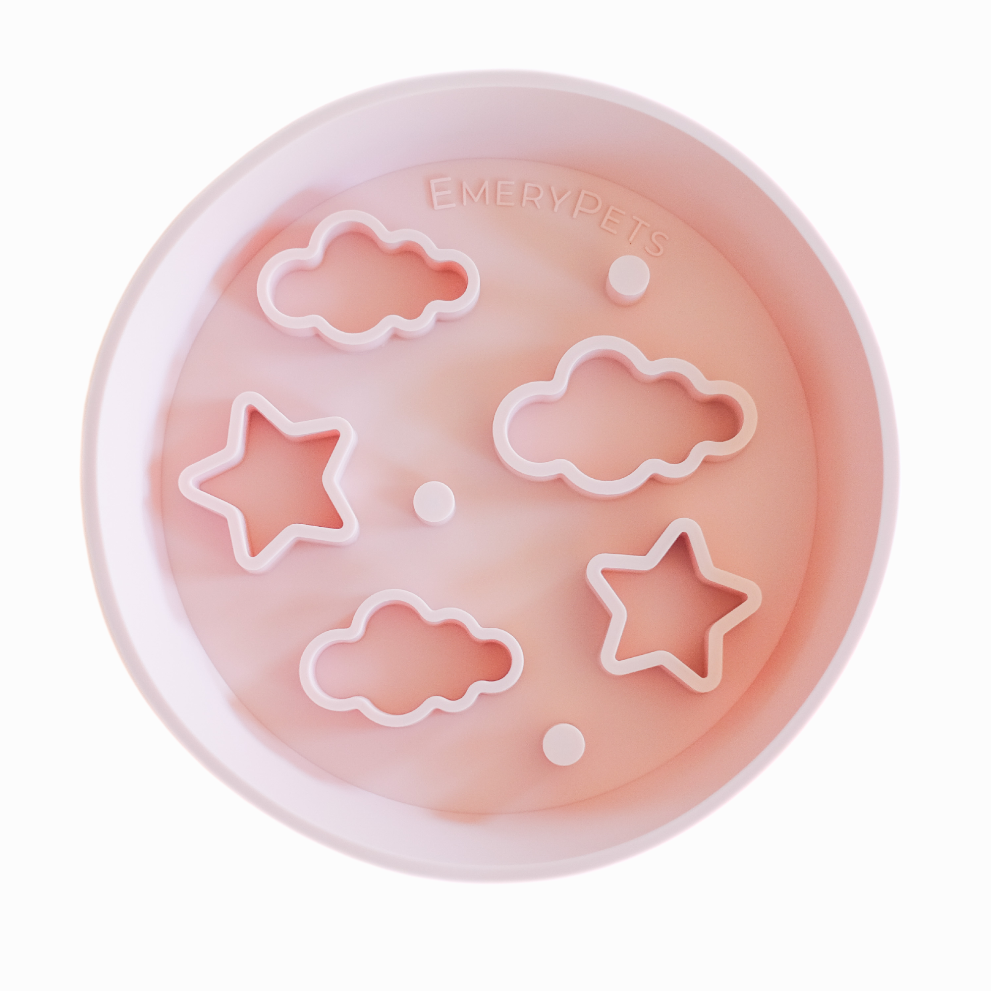 Star + Cloud Slow Feeder Bowl (Pink)