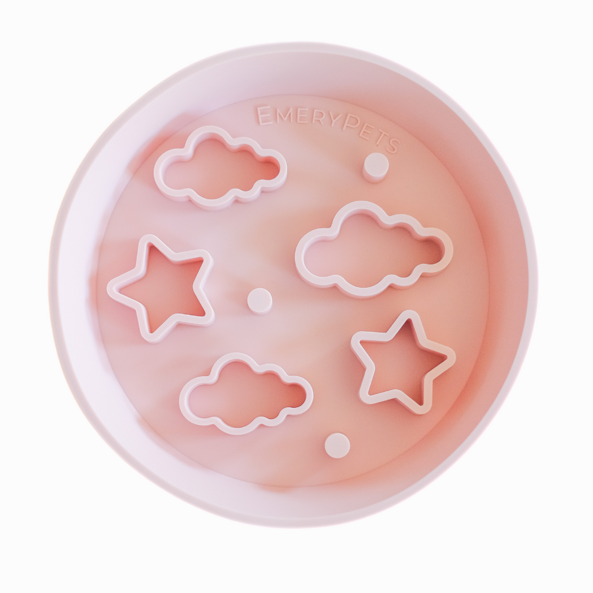 Star + Cloud Slow Feeder Bowls (Pink) — photo 2