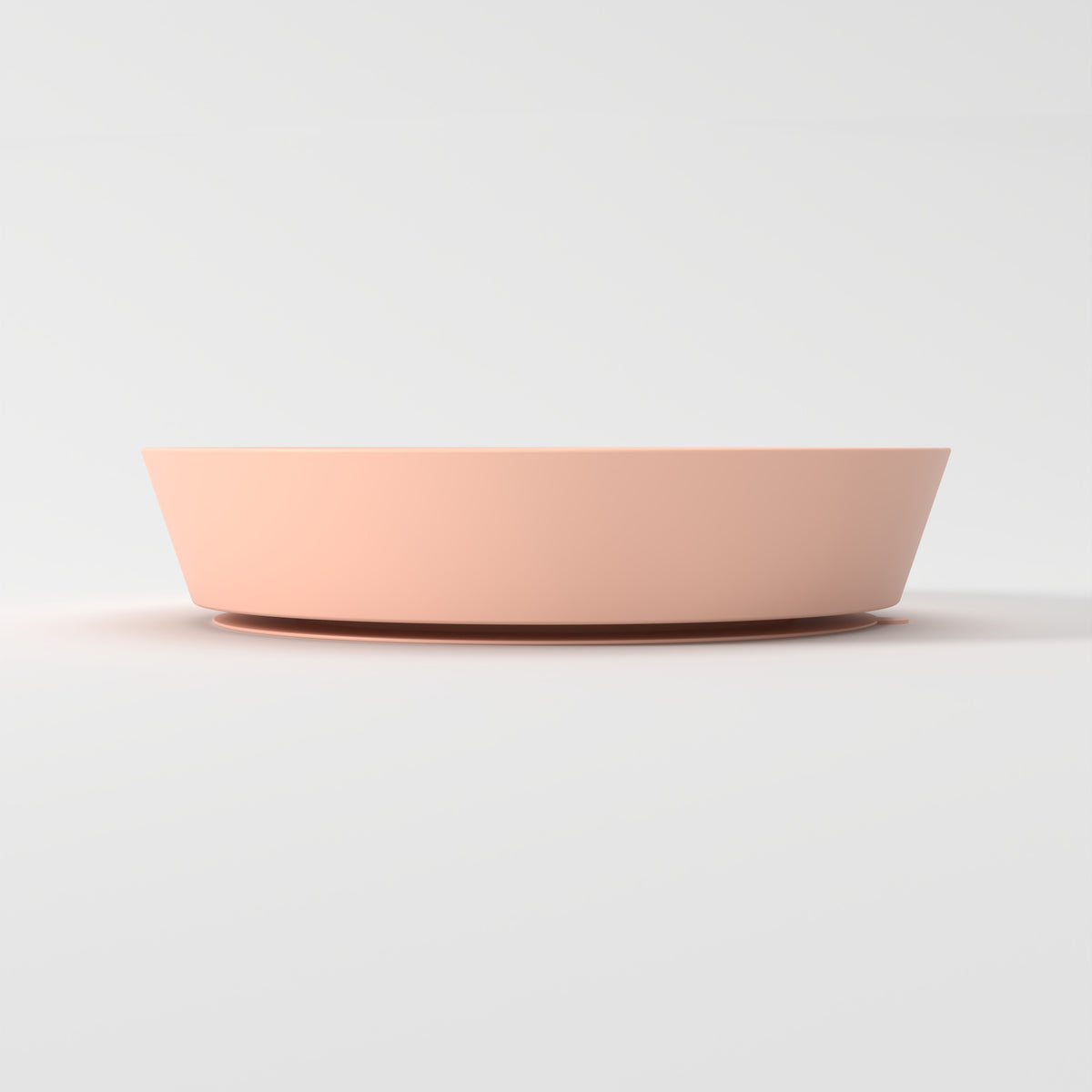 Medium Peach Flower + Leaf slow feeder bowl, empty side studio view