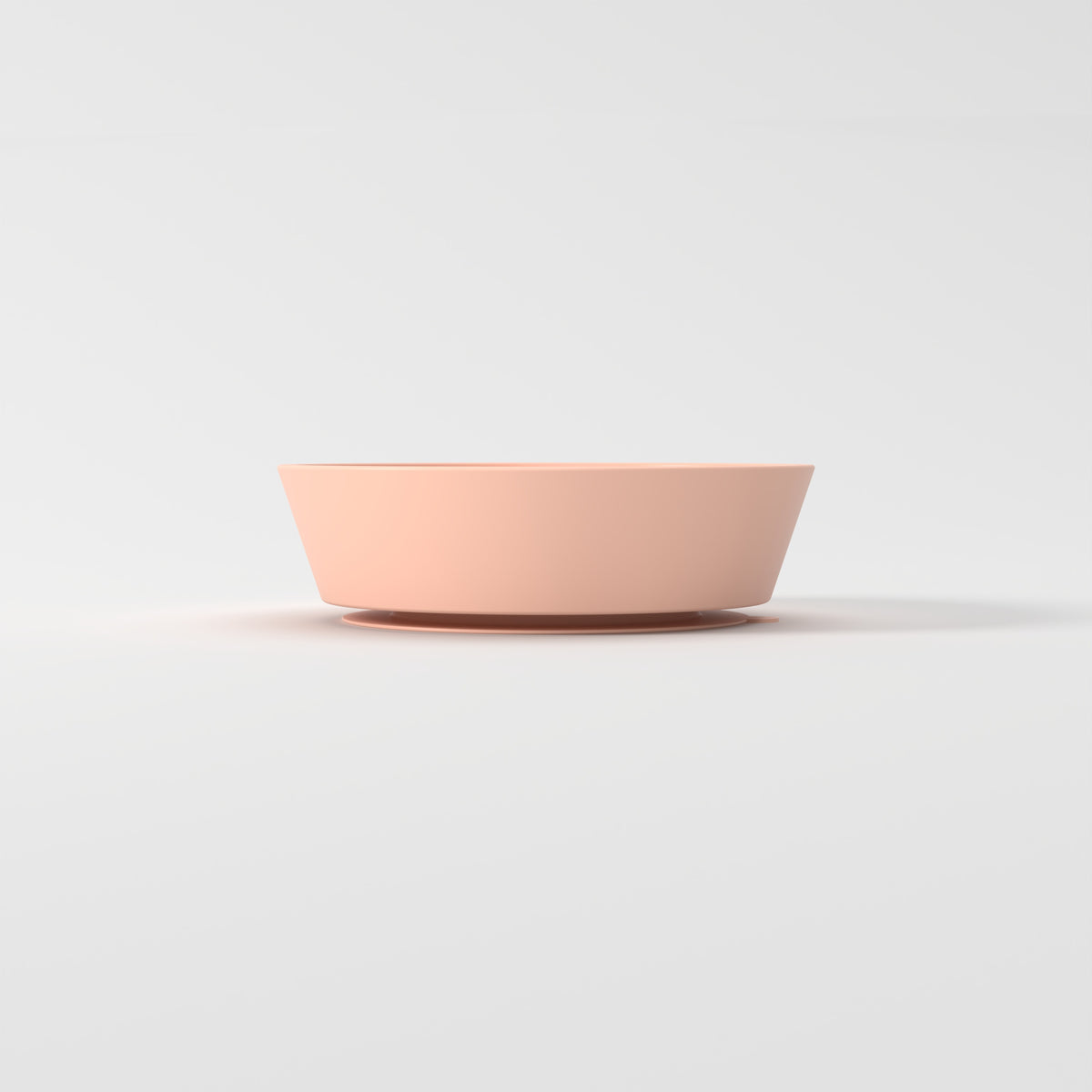 Small Peach Flower + Leaf slow feeder bowl, empty side studio view