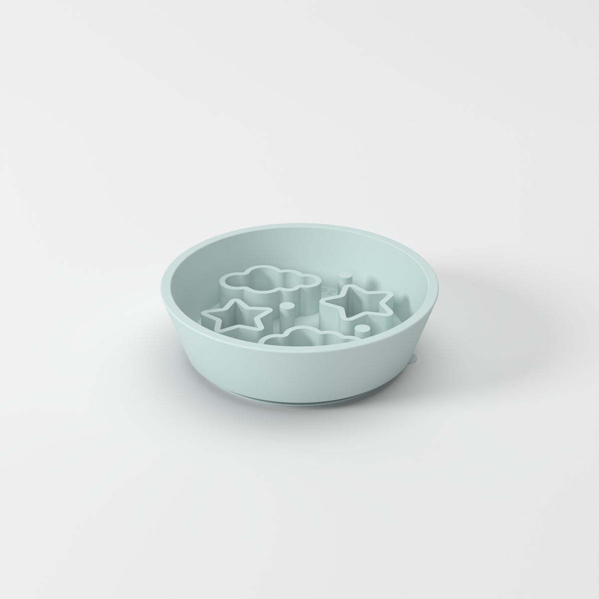 Small Blue Star + Cloud slow feeder bowl, studio hero view