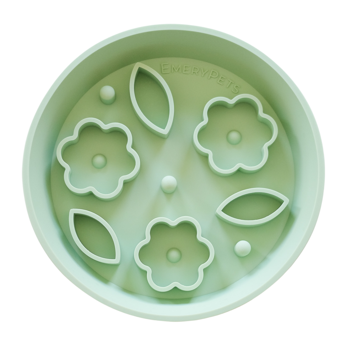 Flower + Leaf Slow Feeder Bowls (Green) — photo 2